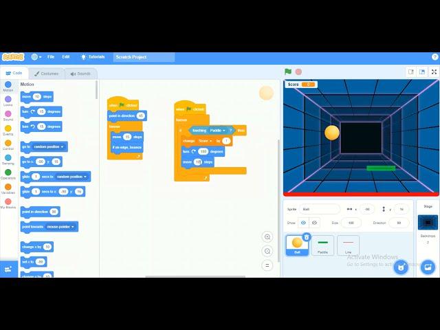 Scratch Lesson 14(pinball game)