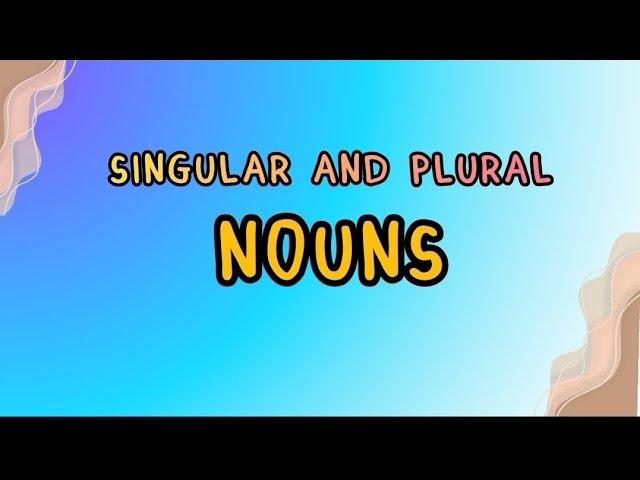 Singular and plural nouns l @Zablearningpage