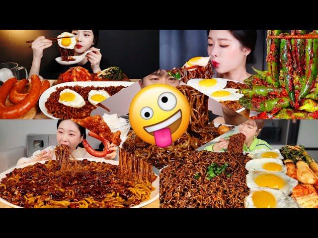 SWEET CHAPAGETTI JAJANGMYEON MUKBANG COMPILATION || BIG BITES KOREAN NOODLES EATING SHOW