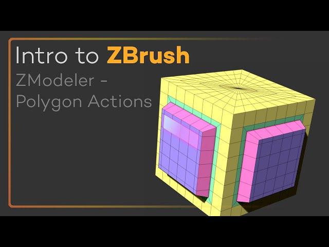 Intro to ZBrush 032 - ZModeler Polygon Actions! Use ZModeler to quickly and easily box model!