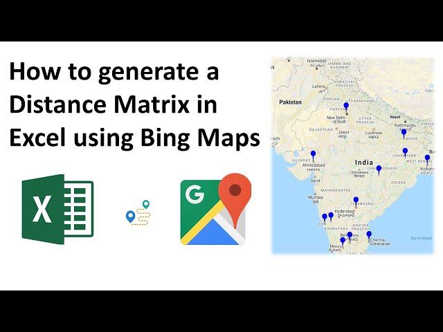 How to calculate Driving Distance Matrix on Excel using Bing Maps API