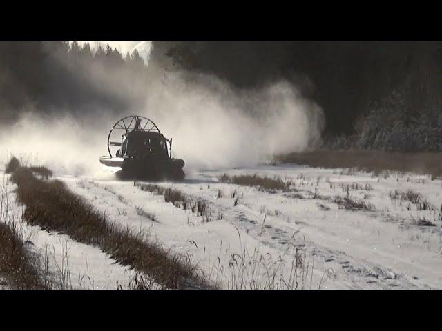 Первый лёд в ХМАО. Суровое ралли на аэролодке.