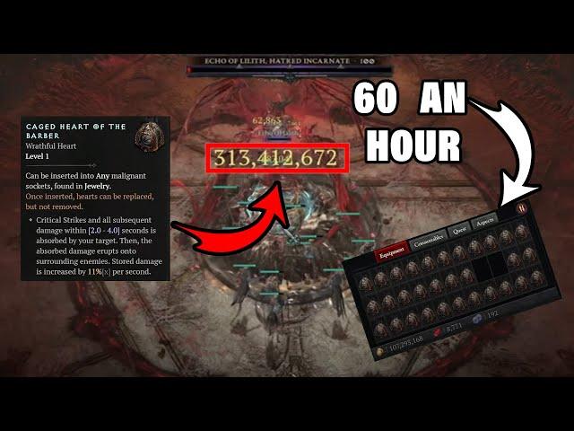 Diablo 4 - 60 Wrathful Hearts an Hour - Wrathful Heart Fast Farming Guide!