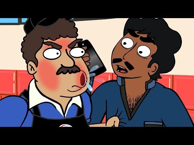 Indian Drives Fast Food Manager Insane (animated)