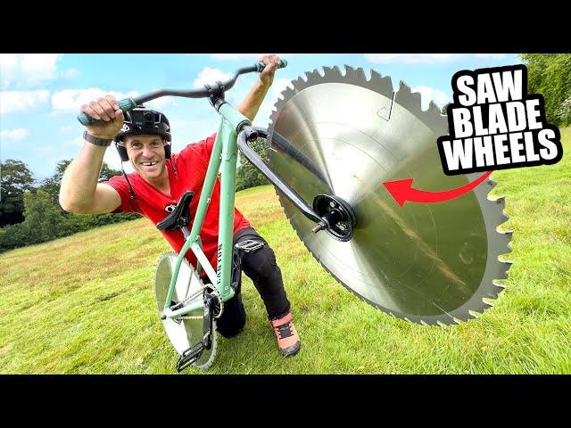 SAW BLADE WHEELS ON A MOUNTAIN BIKE - WHAT COULD GO WRONG?