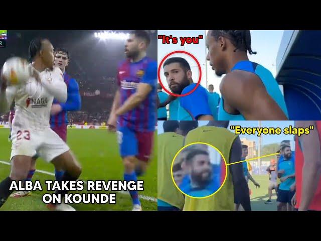  Jordi Alba Takes Revenge on Kounde in his first training session