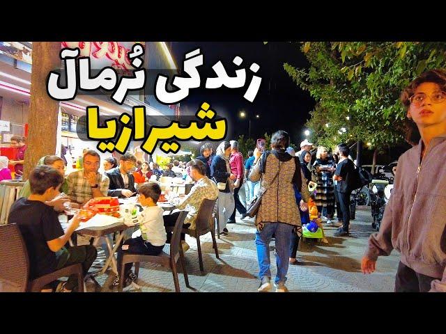 Normal Night Shiraz - Walking Tour on North  - IRAN 2024 فلکه گاز شیراز