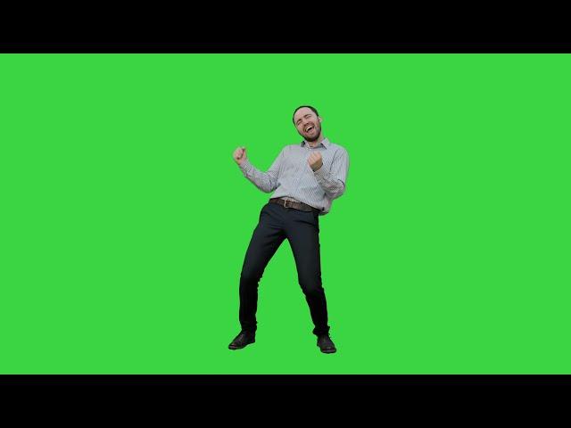 Happy man performing dance Chroma Key - Happy man performing dance Green Screen