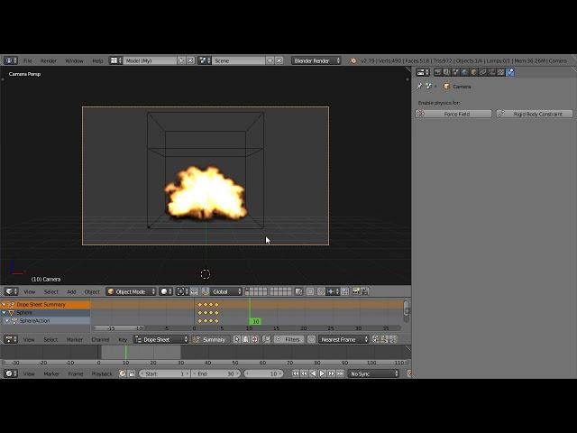 Blender Урок. Симуляция огня и дыма. 04 - Создание взрыва