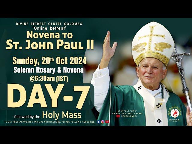 (LIVE) DAY - 7, Novena to St. John Paul II | Sunday | 20 Oct 2024 | DRCColombo