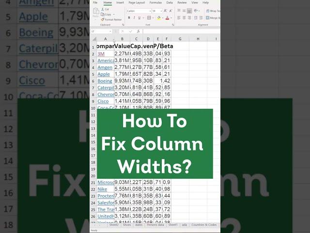 How To Fix Column Widths in Excel? [Autofit Column Width]