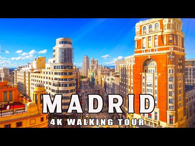 MADRID, SPAIN - Summer ️ Walking Tour | Gran Via, Debod Temple, Retiro Park [4K UHD, Captions]