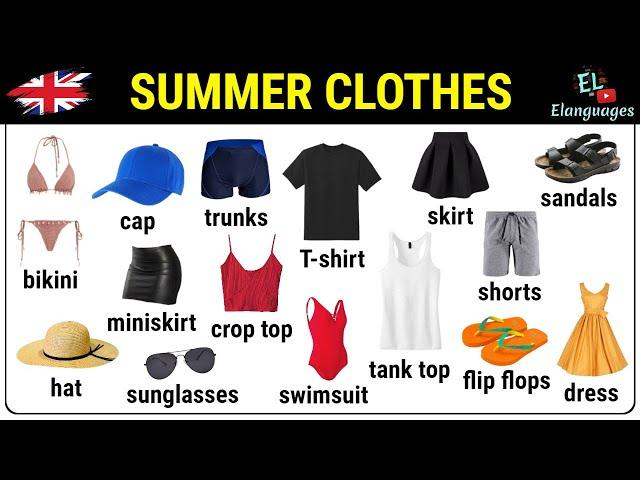 Summer Clothes - Vocabulary in English flashcards