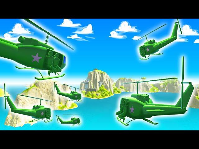 Helicopter Siege vs IMPOSSIBLE Island Fortress | NEW Ravenfield