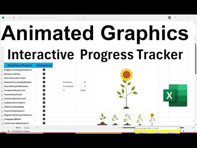 Build an Interactive Progress Tracker in Excel using Animated Graphics