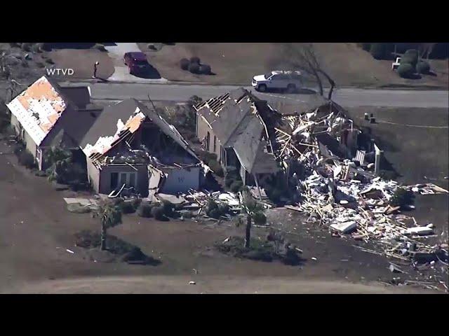 Damaged caused by tornado in Brunswick County