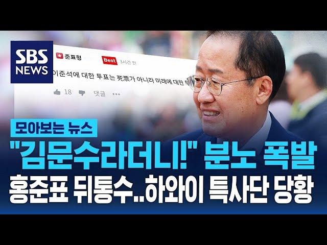 "김문수 지지한다며!" 국민의힘 분노 폭발..홍준표 뒤통수에 당황한 하와이 특사단 / SBS / 모아보는 뉴스