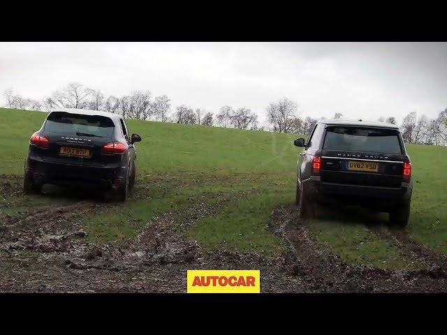 Range Rover v Porsche Cayenne drag racing off road - autocar.co.uk