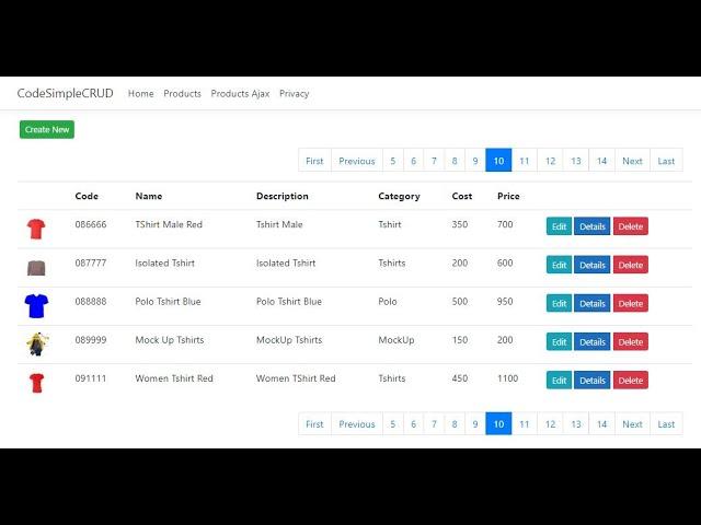 asp.net core MVC crud Pagination