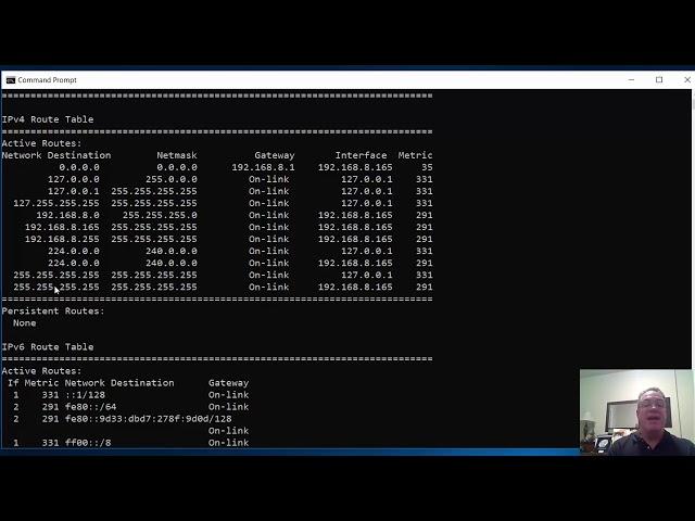 Use netstat -r to examine the host computer's routing table