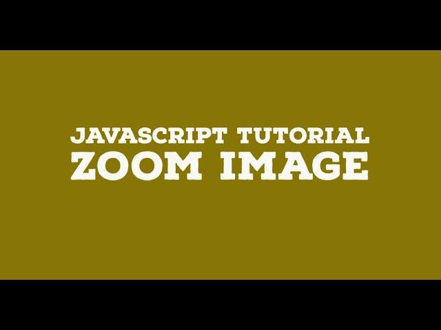 How to create image zoom in Javascript | Image Zoom on Hover Effect Animation