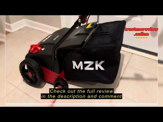 Review MZK 13-inch 12-Amp 2-in-1 Electric Dethatcher and Scarifier w/Removeable 8-Gallon Collection