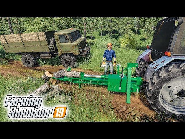 ВОТ ТАК НУЖНО КОЛОТЬ ДРОВА! ГИДРАВЛИЧЕСКИЙ ДРОВОКОЛ В FARMING SIMULATOR 19