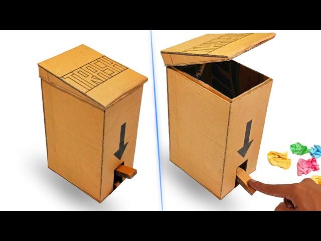 How To Make Trash Bin From Cardboard - DIY Trash Bin Cardboard