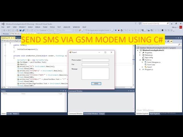 C# - Send SMS using GSM MODEM