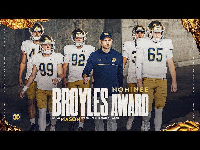 Brian Mason Named Broyles Award Nominee | Notre Dame Football