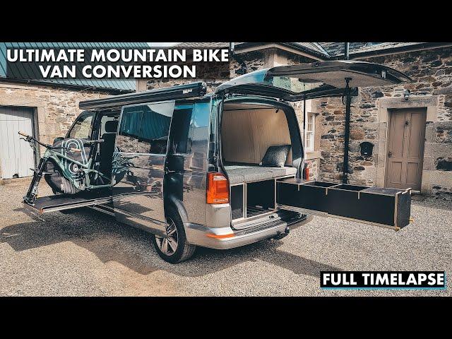 Ultimate Mountain Bike Campervan Start To Finish | Van Build | VW T6 Conversion Timelapse