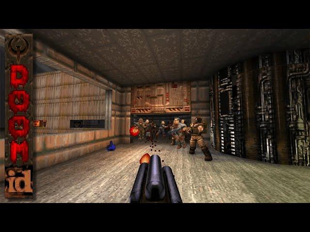 QDOOM full playthrough - Doom: Knee-Deep in the Dead recreation in Quake Remaster - All secrets - 4K