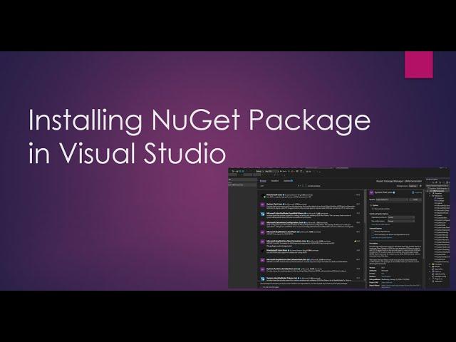 How to install NuGet package in visual studio