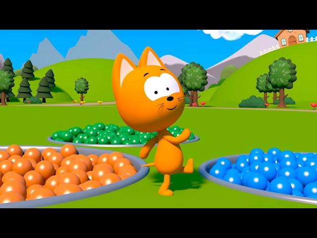 Learn Colors - Pools With Colored Balls - Meow Meow Kitty Kote Games for Kids