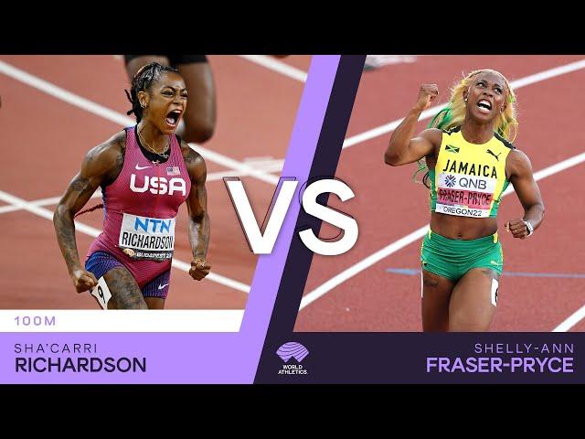 Richardson vs Fraser-Pryce - World Athletics Championships Wins