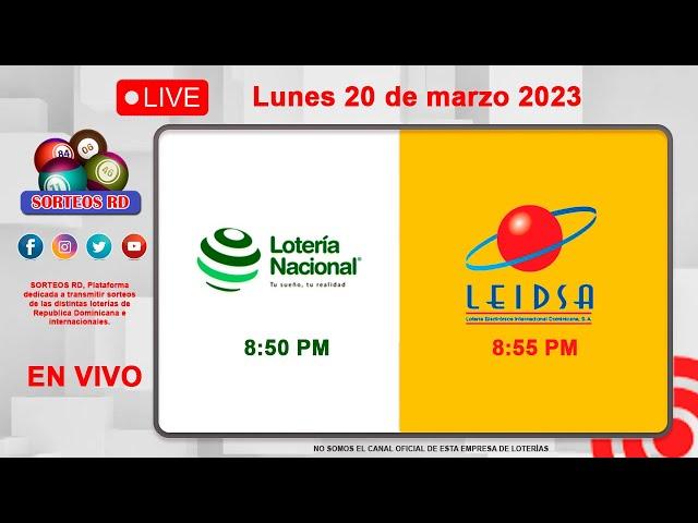 Lotería Nacional y LEIDSA en Vivo │ Lunes 20 de marzo 2023 - 8:55 PM