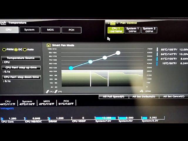 MSI Bios Smart Fan Mode combined with OC Genie and A-XMP, make the CPU fan spin slower