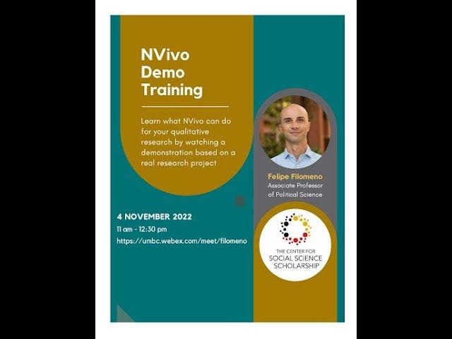 NVivo Demo Training with Dr. Felipe Filomeno