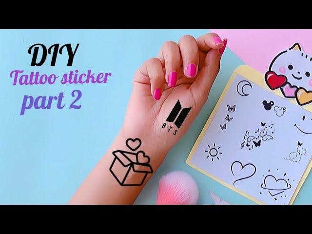 how to make cute tattoo sticker / diy cute tattoo sticker / handmade tattoo sticker / tattoo sticker