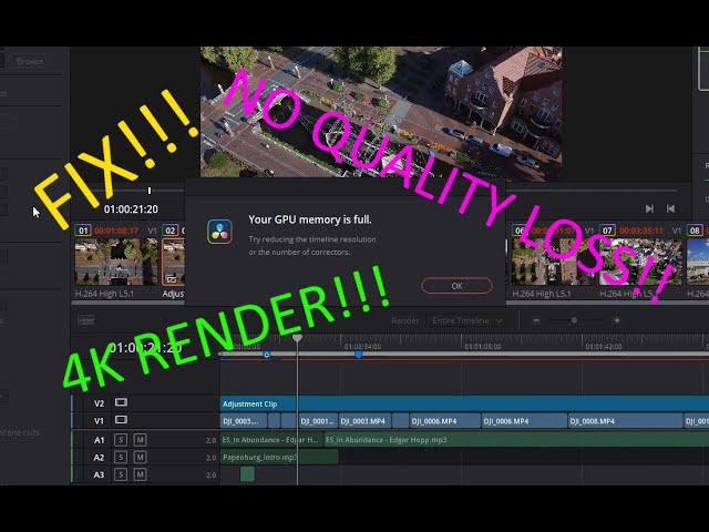 Davinci Resolve GPU Memory Full | Resolve 17 | Fix without quality loss