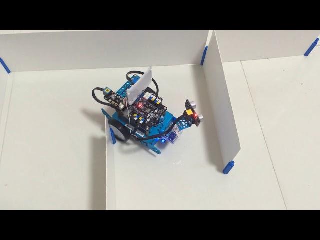 Makeblock mbot solving a custom made MAZE