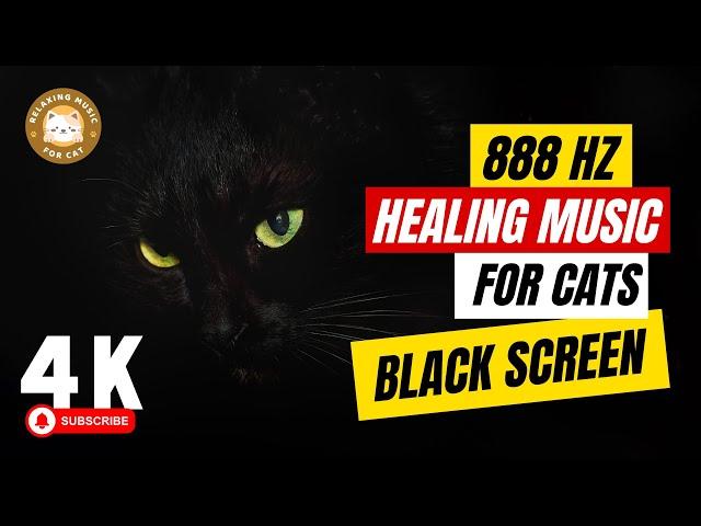 888 Hz Healing Frequency Music for Cats Black Screen with Purring  Relaxing Music for Cat