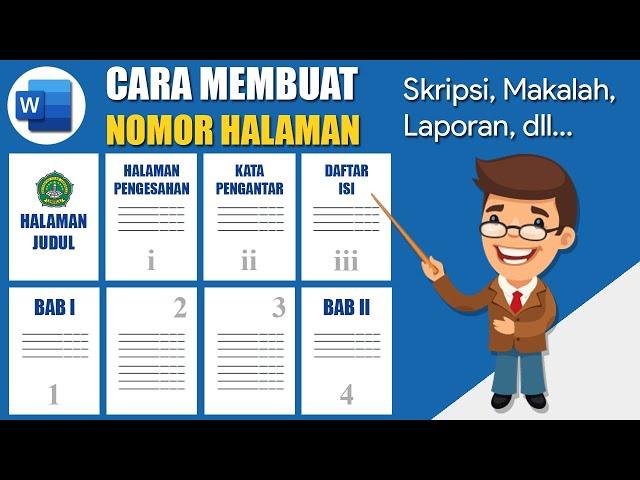 Cara Membuat Nomor Halaman Berbeda di Word (Romawi & Angka Posisi Atas Bawah)