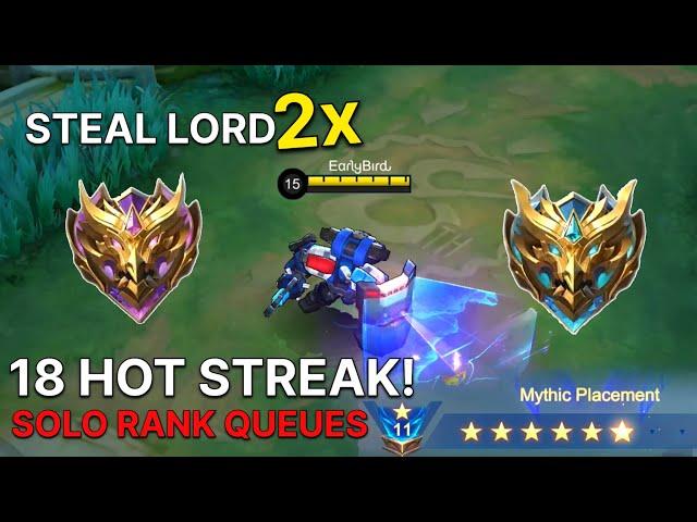 Johnson STEALED LORD 2 TIMES  ( 18 WINSTREAK SOLO RG QUEUES ) | JS MID ~ Mobile Legends: Bang Bang