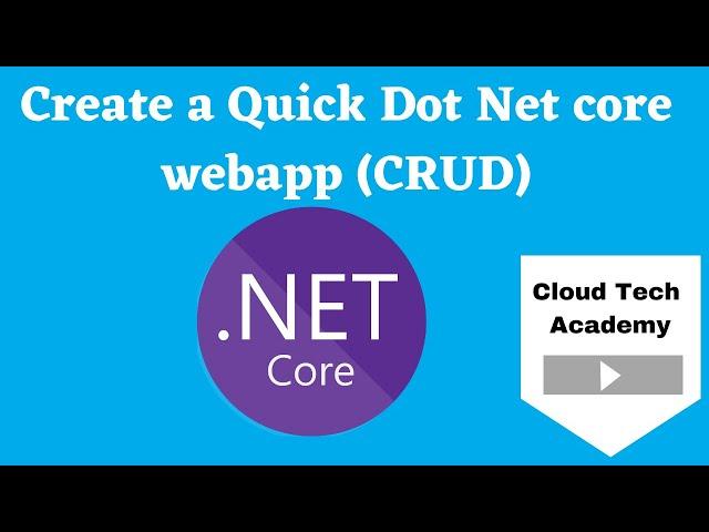 Create a Dot Net core web app (CRUD) easily |  Razor pages |tutorial for beginners