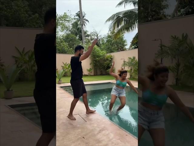 He threw me in the pool  #funchallenge ft @MridulandAditya