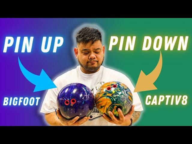 WHY PIN DOWN?? | Pin down vs pin up explained | DV8 Captiv8 Radical Bigfoot | Bowling Ball Review