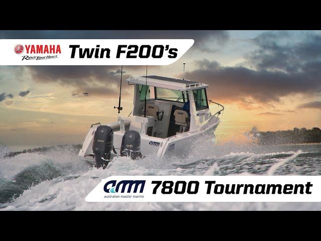 AMM 7800 Tournament Plate Boat Powered By Twin Yamaha F200 Four-Stroke Outboards