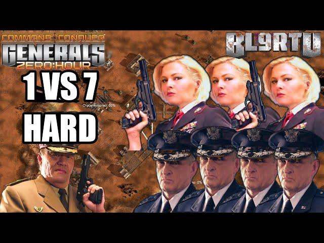 Command & Conquer Generals: Zero Hour - China Tank 1 vs 7 USA AIR & SWG [HARD ENEMY]