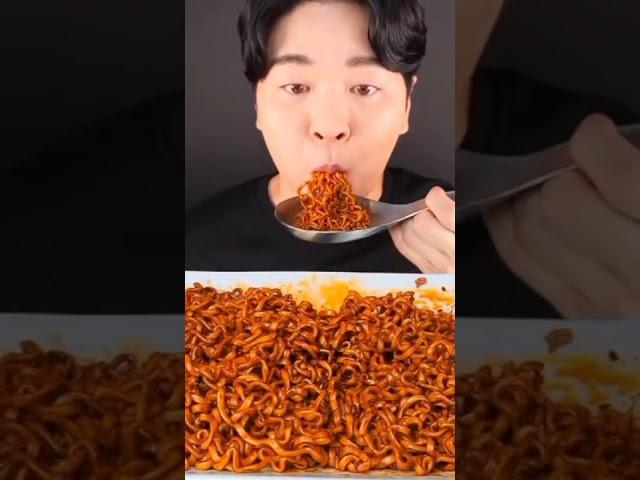 ASMR MUKBANG | SPICY BLACK BEAN NOODLE & FRIED CHICKEN  SPAM CHEESE BALLS EATING